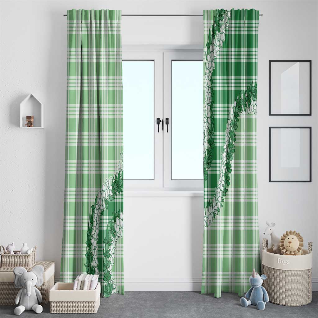 Green Hawaii Palaka Window Curtain Hawaiian Honohono Lei LT05 - Polynesian Pride