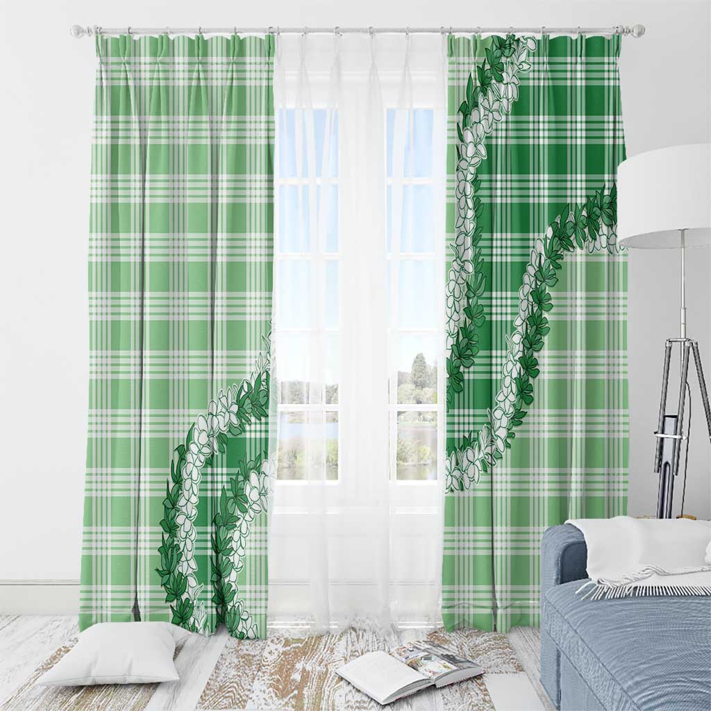 Green Hawaii Palaka Window Curtain Hawaiian Honohono Lei LT05 - Polynesian Pride