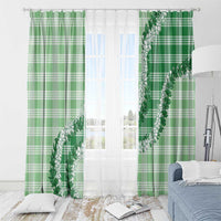 Green Hawaii Palaka Window Curtain Hawaiian Honohono Lei LT05 - Polynesian Pride