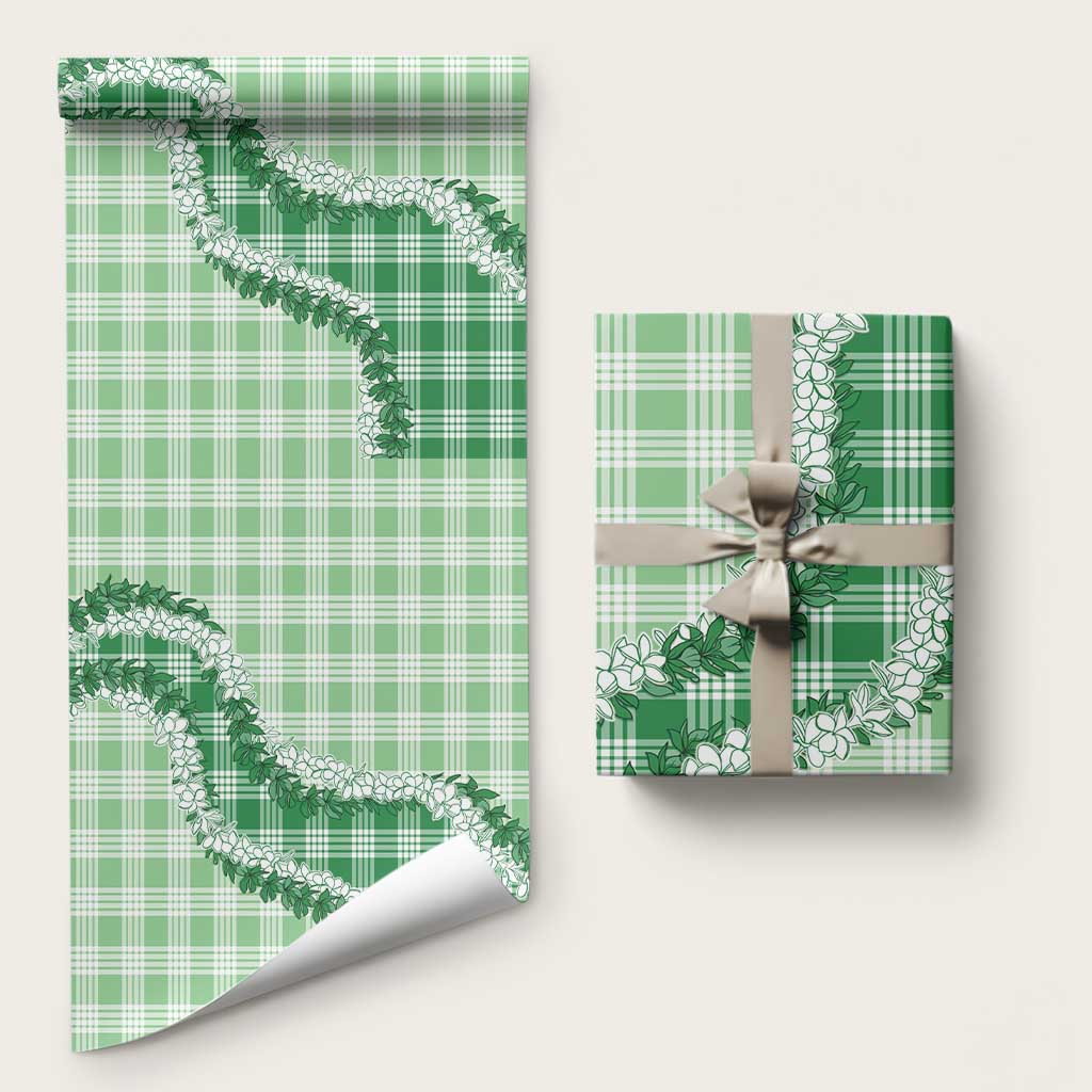 Green Hawaii Palaka Wrapping Paper Hawaiian Honohono Lei LT05 58" × 23" Green - Polynesian Pride