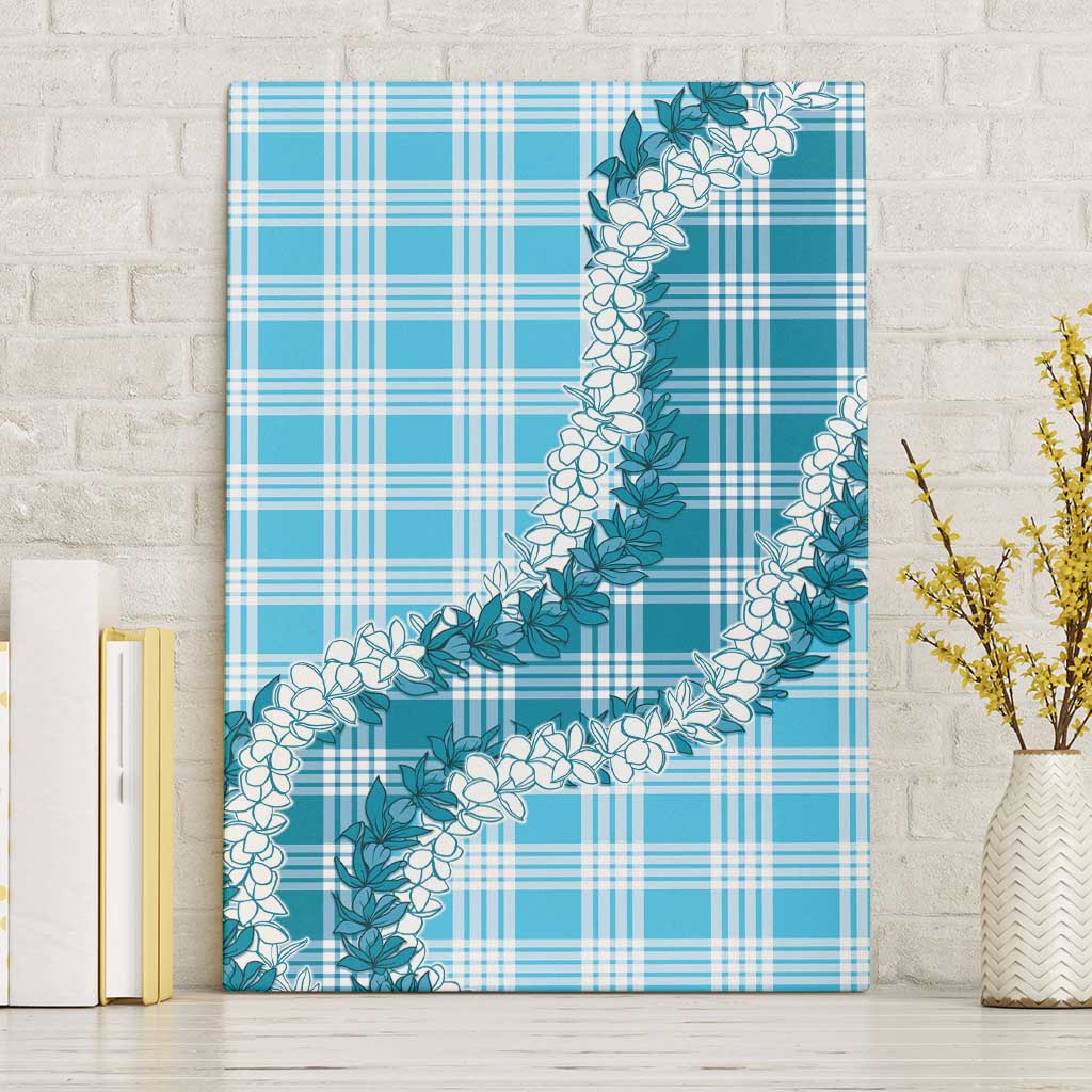 Blue Hawaii Palaka Canvas Wall Art Hawaiian Honohono Lei LT05 Without Frame Blue - Polynesian Pride