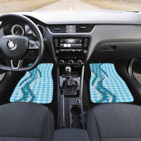 Blue Hawaii Palaka Car Mats Hawaiian Honohono Lei LT05 Set 2pcs - Front Blue - Polynesian Pride
