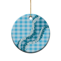 Blue Hawaii Palaka Ceramic Ornament Hawaiian Honohono Lei