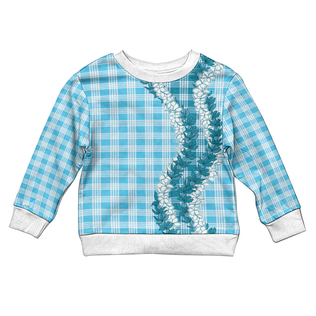 Blue Hawaii Palaka Kid Ugly Christmas Sweater Hawaiian Honohono Lei LT05 Kid Blue - Polynesian Pride