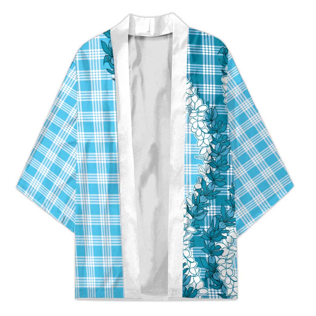 Blue Hawaii Palaka Kimono Hawaiian Honohono Lei LT05 Unisex Blue - Polynesian Pride