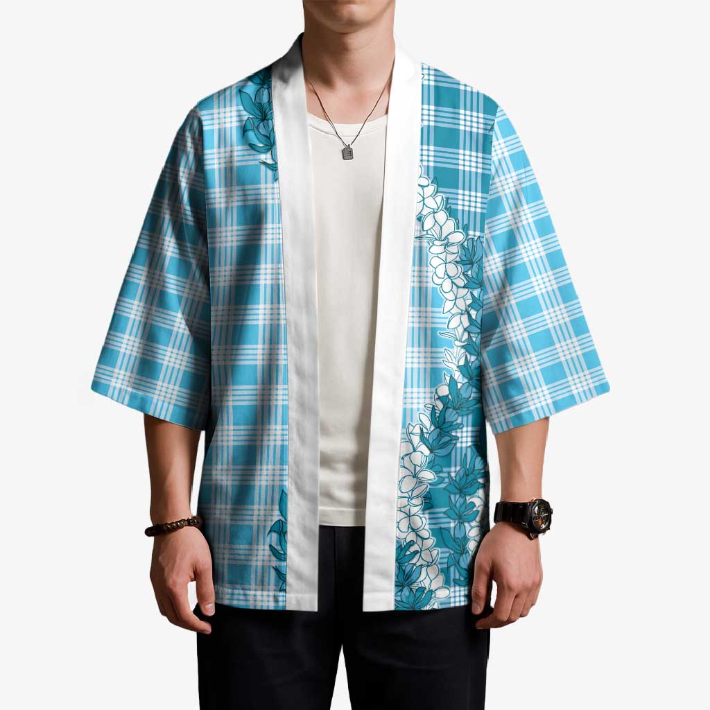 Blue Hawaii Palaka Kimono Hawaiian Honohono Lei LT05 - Polynesian Pride