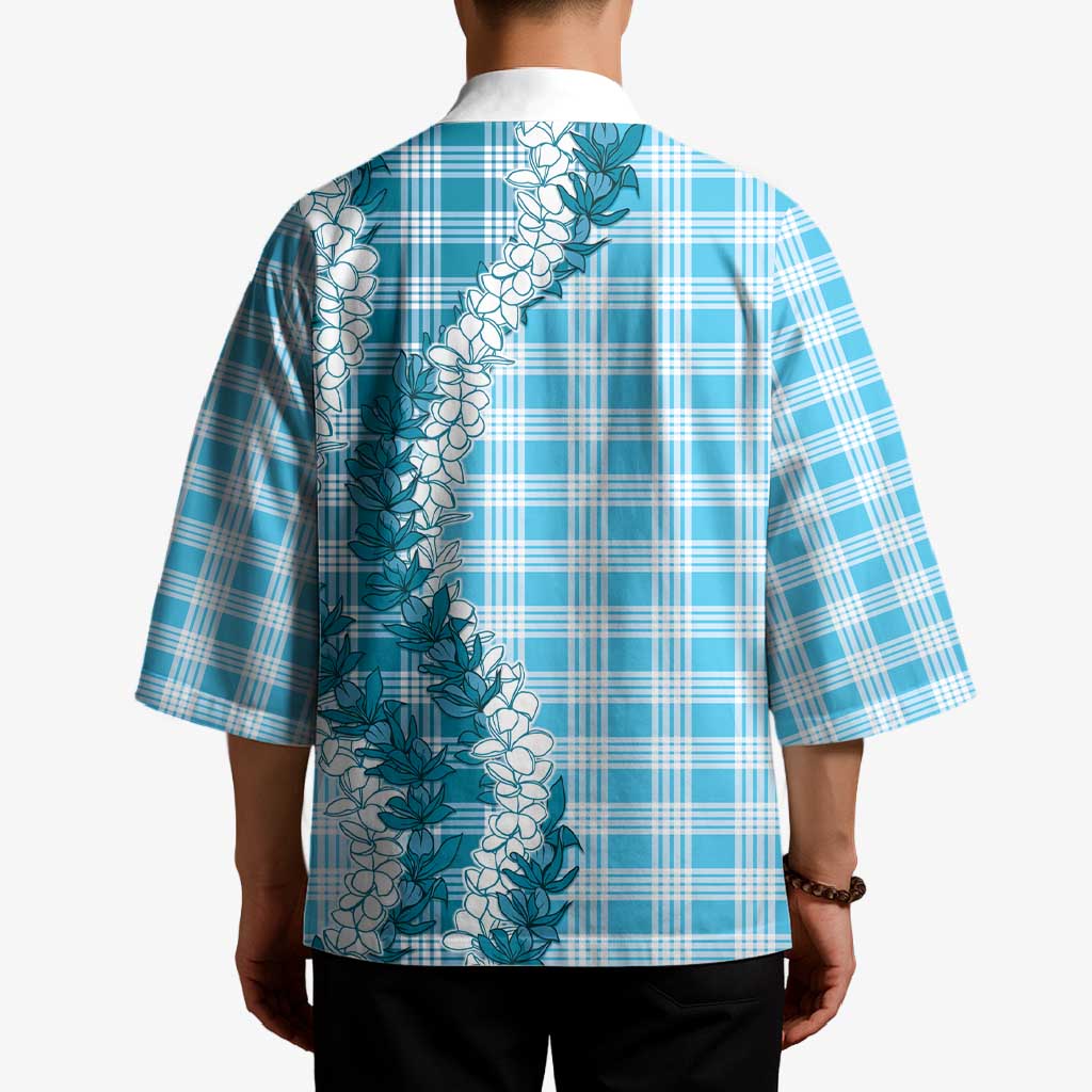 Blue Hawaii Palaka Kimono Hawaiian Honohono Lei LT05 - Polynesian Pride
