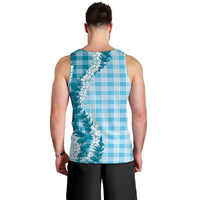 Blue Hawaii Palaka Men Tank Top Hawaiian Honohono Lei LT05 - Polynesian Pride