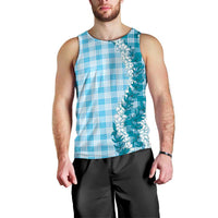Blue Hawaii Palaka Men Tank Top Hawaiian Honohono Lei LT05 - Polynesian Pride