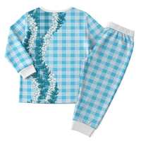 Blue Hawaii Palaka Christmas Pajama Set Hawaiian Honohono Lei LT05 - Polynesian Pride