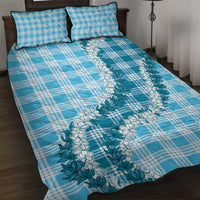 Blue Hawaii Palaka Quilt Bed Set Hawaiian Honohono Lei LT05 Blue - Polynesian Pride