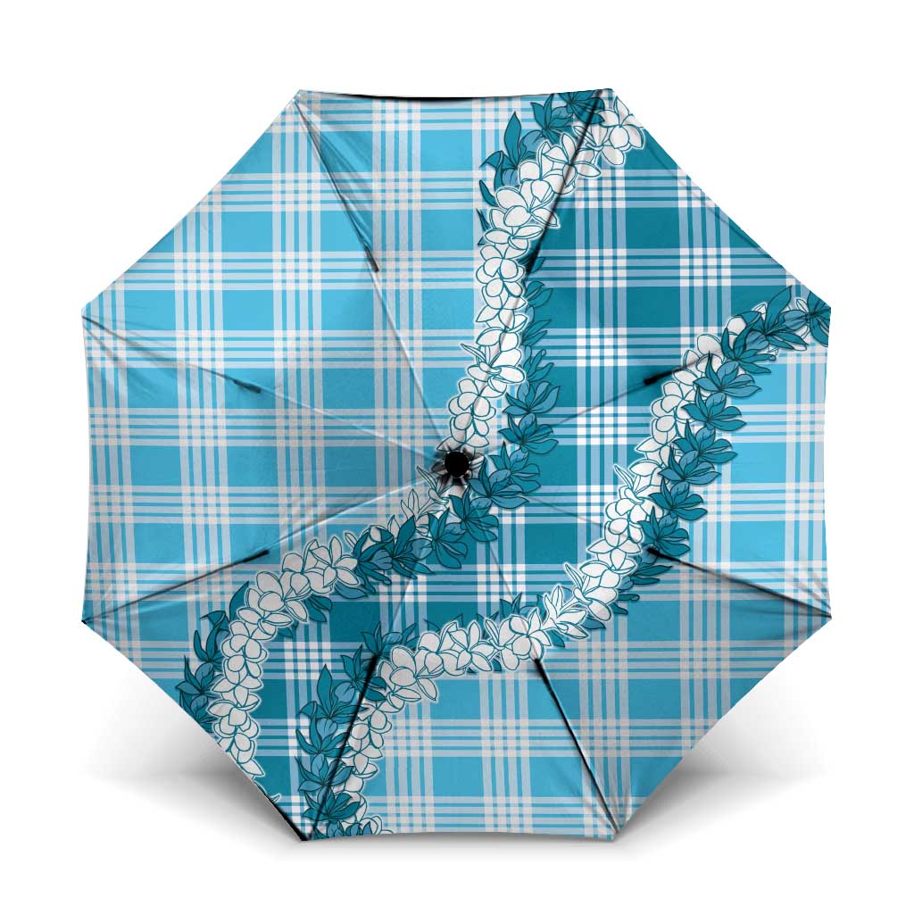 Blue Hawaii Palaka Umbrella Hawaiian Honohono Lei LT05 One Size Folded 11.42 inch Opened Diameter 37.4 inch Blue - Polynesian Pride