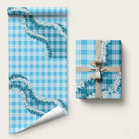 Blue Hawaii Palaka Wrapping Paper Hawaiian Honohono Lei LT05 58" × 23" Blue - Polynesian Pride