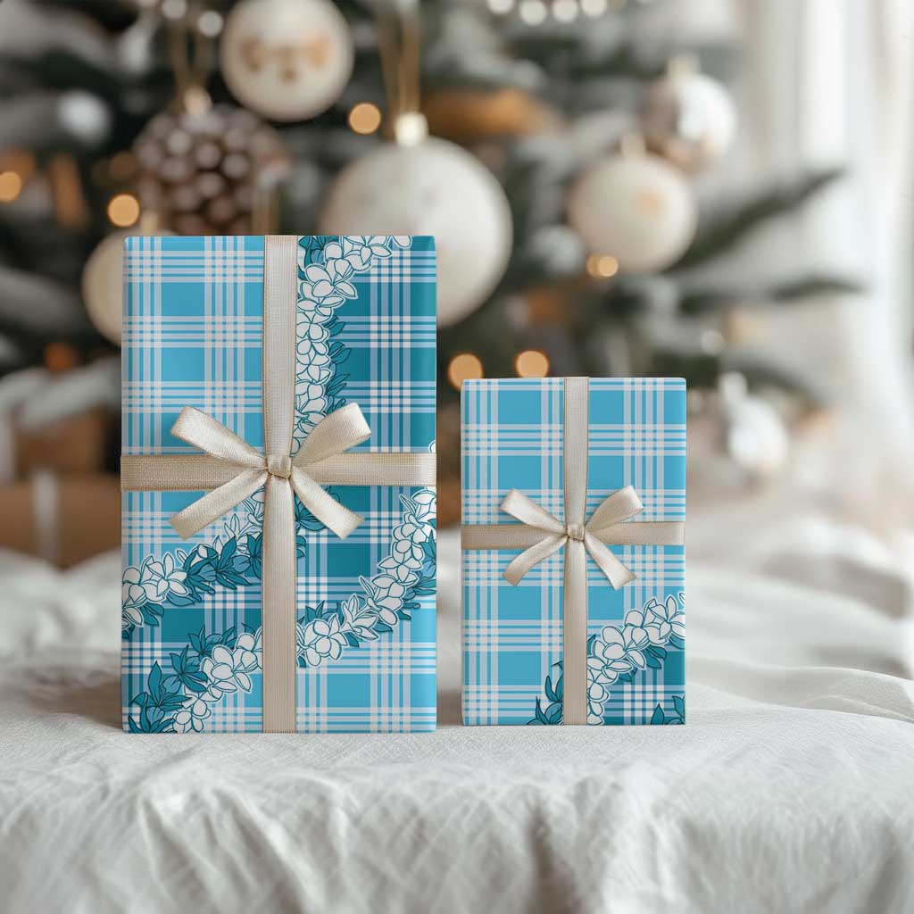 Blue Hawaii Palaka Wrapping Paper Hawaiian Honohono Lei LT05 - Polynesian Pride