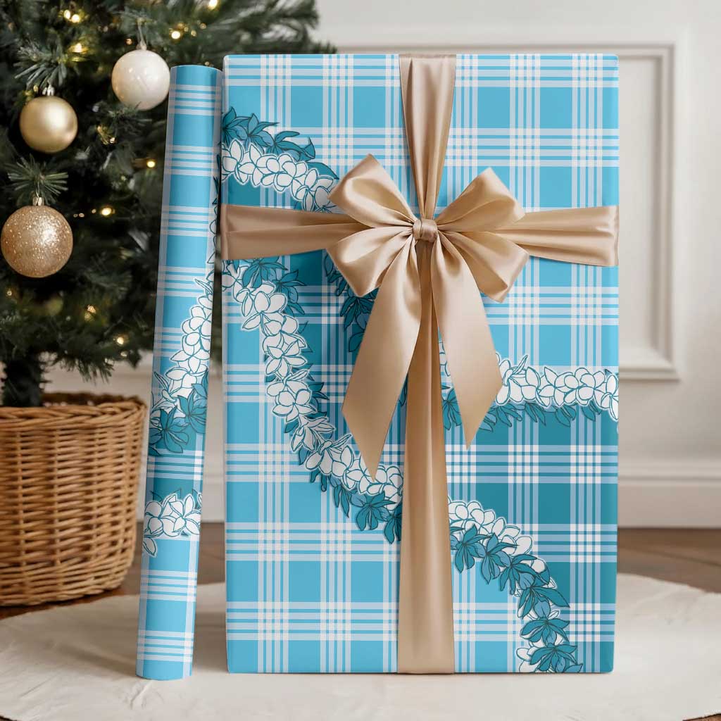Blue Hawaii Palaka Wrapping Paper Hawaiian Honohono Lei LT05 - Polynesian Pride