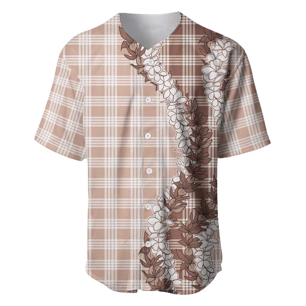 Beige Hawaii Palaka Baseball Jersey Hawaiian Honohono Lei LT05 Beige - Polynesian Pride