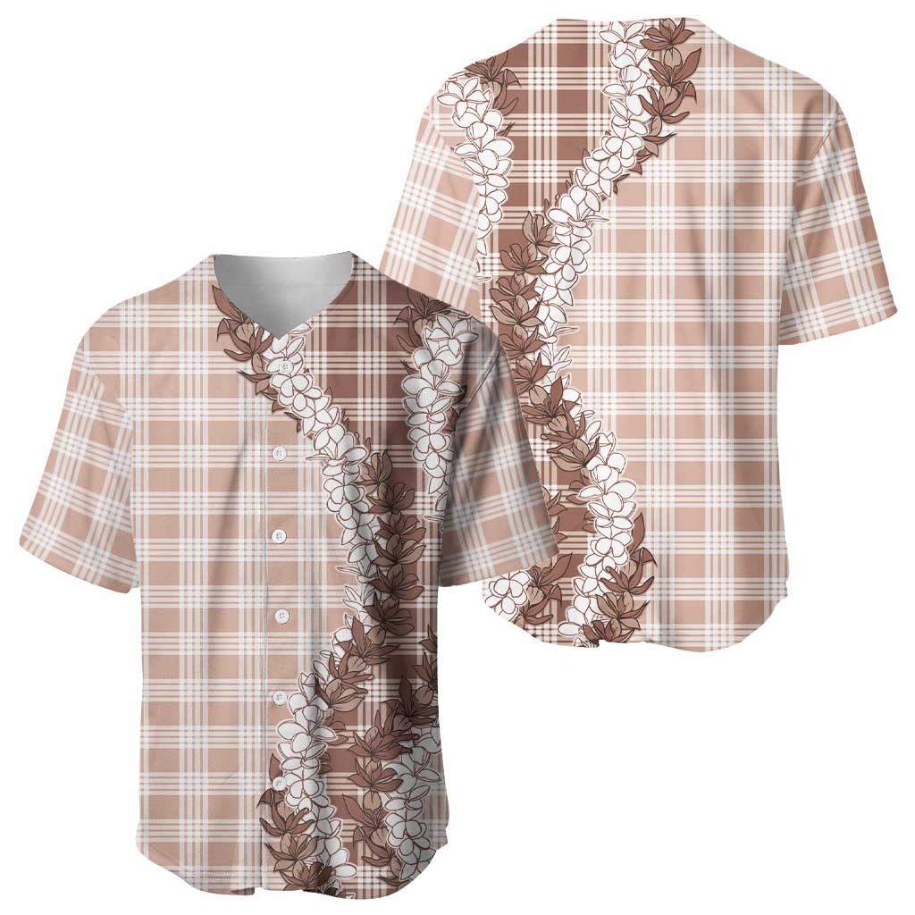 Beige Hawaii Palaka Baseball Jersey Hawaiian Honohono Lei LT05 - Polynesian Pride