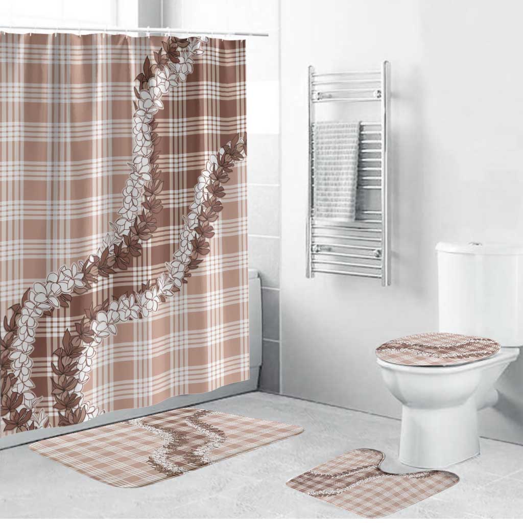 Beige Hawaii Palaka Bathroom Set Hawaiian Honohono Lei LT05 Bathroom Set (4 pcs) Beige - Polynesian Pride
