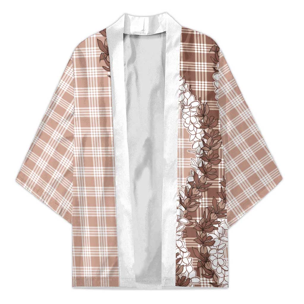 Beige Hawaii Palaka Kimono Hawaiian Honohono Lei LT05 Unisex Beige - Polynesian Pride