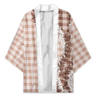 Beige Hawaii Palaka Kimono Hawaiian Honohono Lei LT05 Unisex Beige - Polynesian Pride