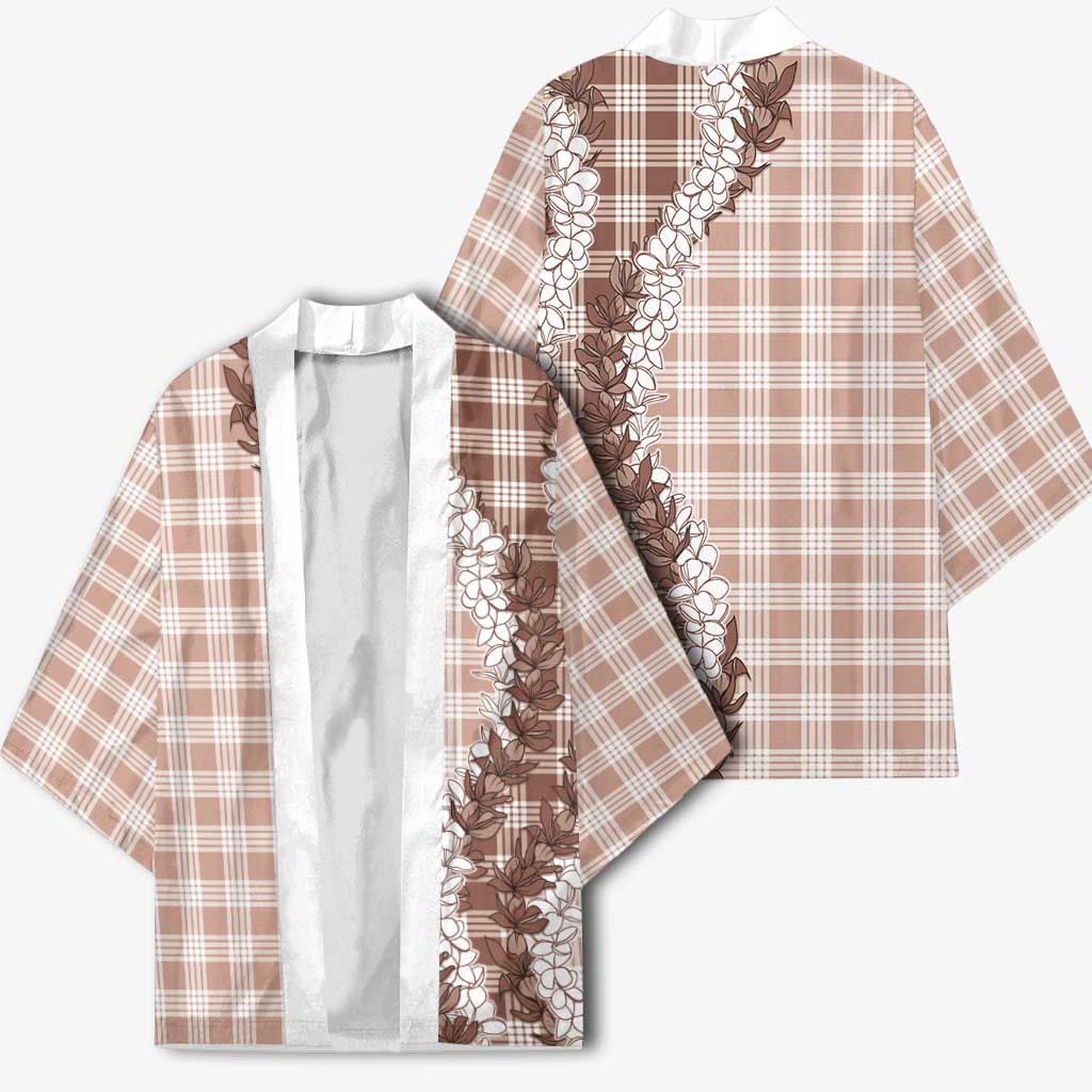 Beige Hawaii Palaka Kimono Hawaiian Honohono Lei LT05 - Polynesian Pride