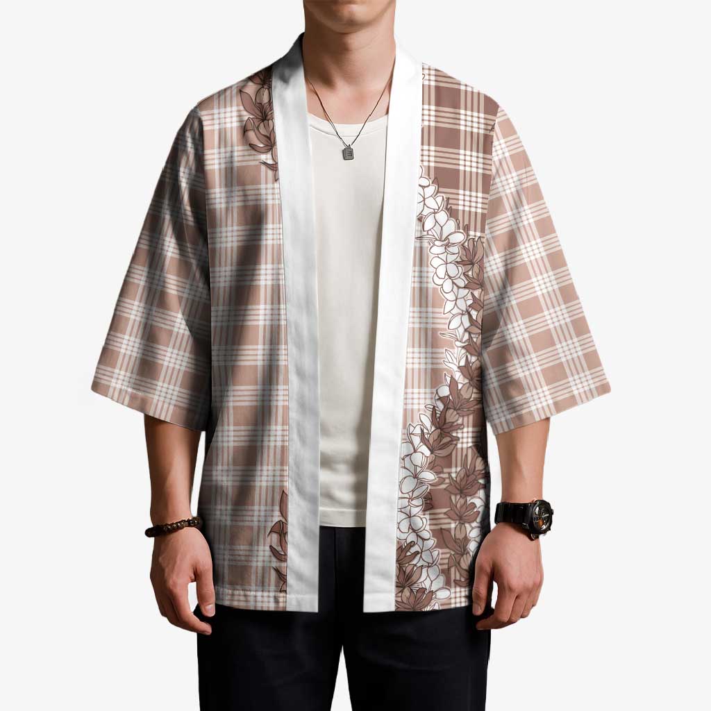 Beige Hawaii Palaka Kimono Hawaiian Honohono Lei LT05 - Polynesian Pride