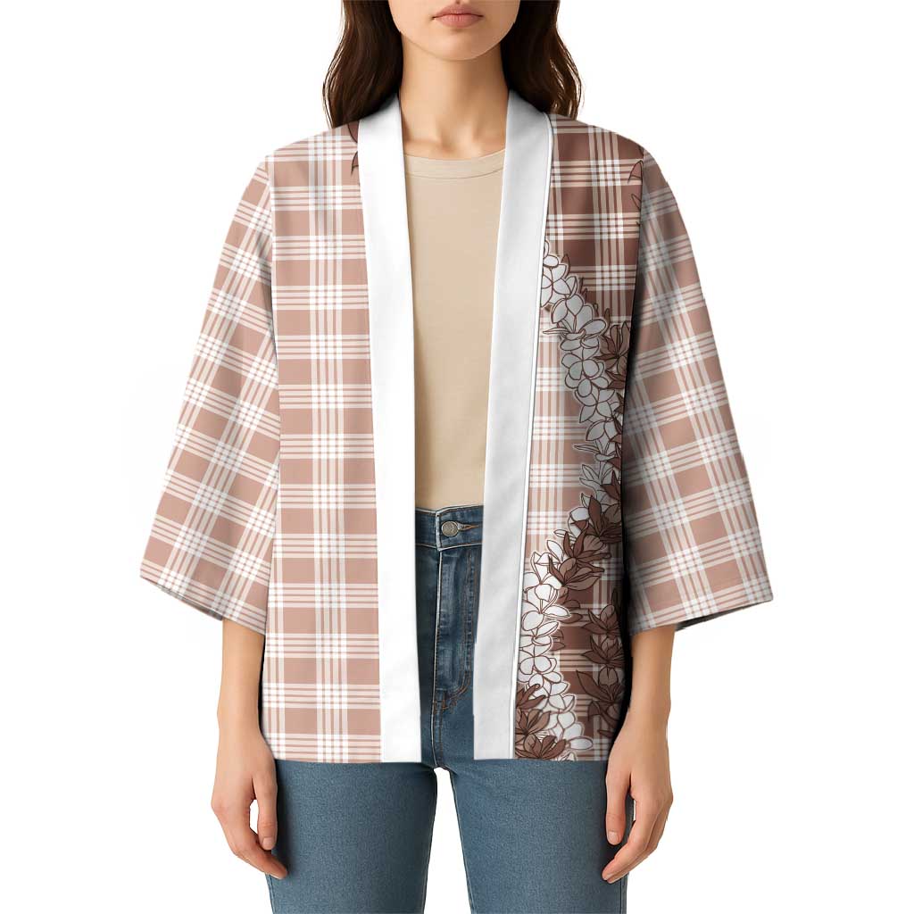 Beige Hawaii Palaka Kimono Hawaiian Honohono Lei LT05 - Polynesian Pride