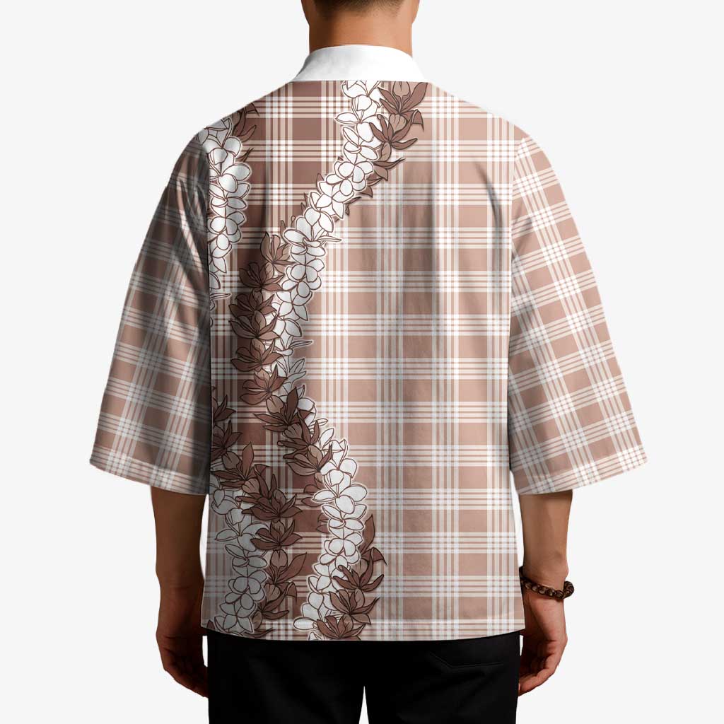 Beige Hawaii Palaka Kimono Hawaiian Honohono Lei LT05 - Polynesian Pride