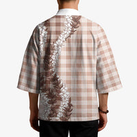 Beige Hawaii Palaka Kimono Hawaiian Honohono Lei LT05 - Polynesian Pride