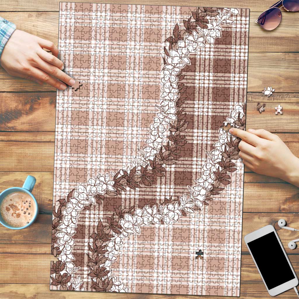 Beige Hawaii Palaka Puzzle Hawaiian Honohono Lei LT05 Beige - Polynesian Pride