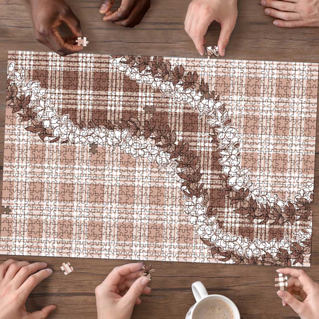 Beige Hawaii Palaka Puzzle Hawaiian Honohono Lei LT05 - Polynesian Pride