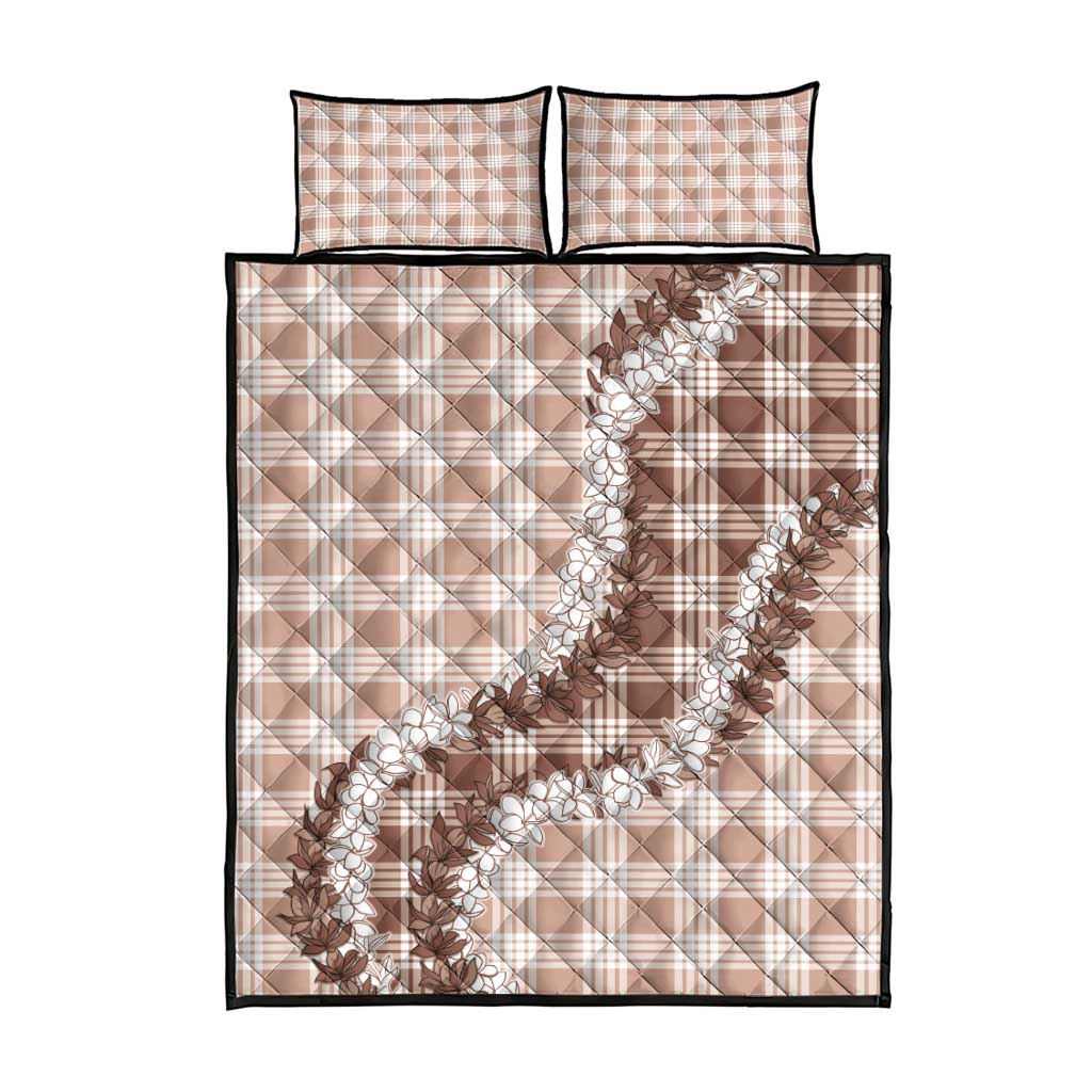 Beige Hawaii Palaka Quilt Bed Set Hawaiian Honohono Lei LT05 - Polynesian Pride