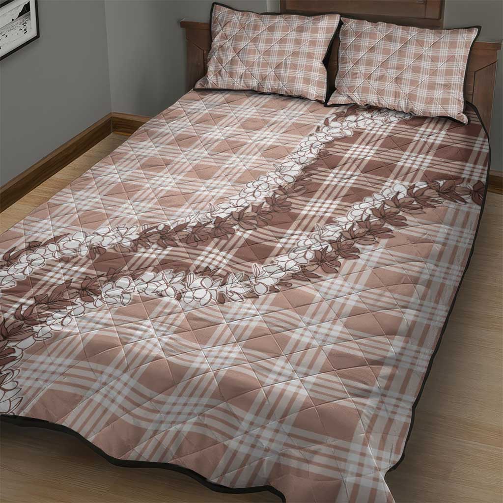 Beige Hawaii Palaka Quilt Bed Set Hawaiian Honohono Lei LT05 - Polynesian Pride
