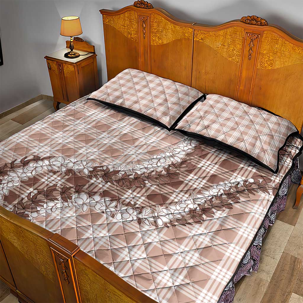 Beige Hawaii Palaka Quilt Bed Set Hawaiian Honohono Lei LT05 - Polynesian Pride