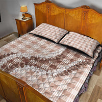 Beige Hawaii Palaka Quilt Bed Set Hawaiian Honohono Lei LT05 - Polynesian Pride