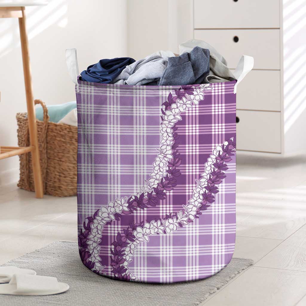 Violet Hawaii Palaka Laundry Basket Hawaiian Honohono Lei LT05 Violet - Polynesian Pride