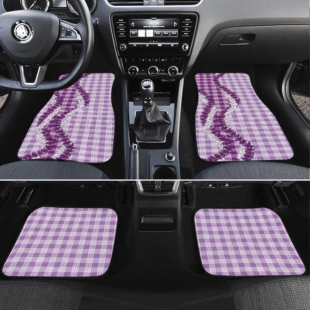 Violet Hawaii Palaka Car Mats Hawaiian Honohono Lei LT05 Set 4pcs Violet - Polynesian Pride