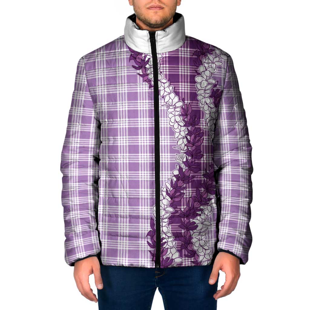 Violet Hawaii Palaka Padded Jacket Hawaiian Honohono Lei LT05 Men Violet - Polynesian Pride