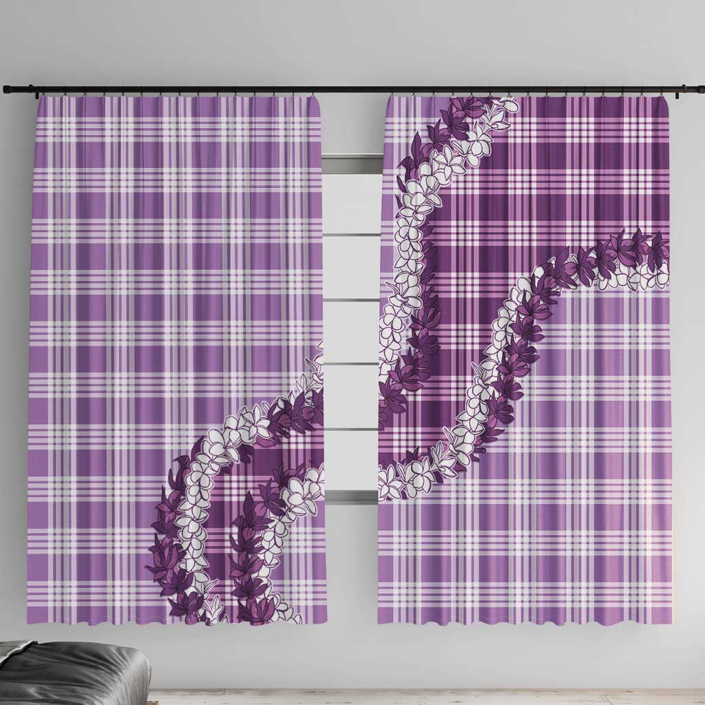 Violet Hawaii Palaka Window Curtain Hawaiian Honohono Lei LT05 With Hooks Violet - Polynesian Pride
