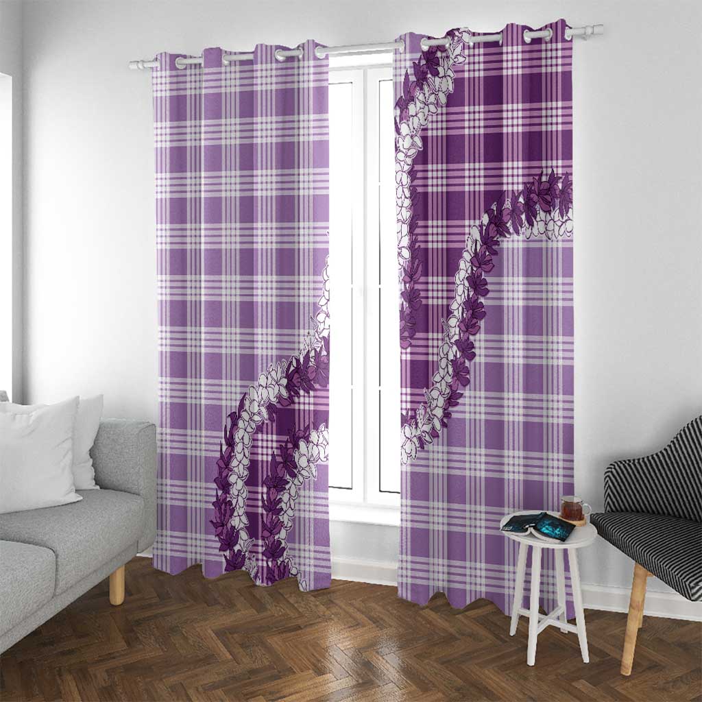 Violet Hawaii Palaka Window Curtain Hawaiian Honohono Lei LT05 With Grommets Violet - Polynesian Pride