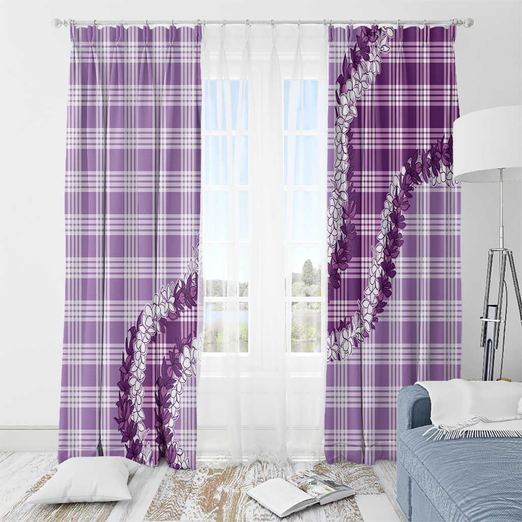 Violet Hawaii Palaka Window Curtain Hawaiian Honohono Lei LT05 - Polynesian Pride