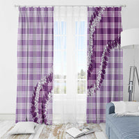 Violet Hawaii Palaka Window Curtain Hawaiian Honohono Lei LT05 - Polynesian Pride