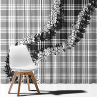Gray Hawaii Palaka Window Curtain Hawaiian Honohono Lei LT05 - Polynesian Pride