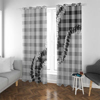 Gray Hawaii Palaka Window Curtain Hawaiian Honohono Lei LT05 With Grommets Gray - Polynesian Pride