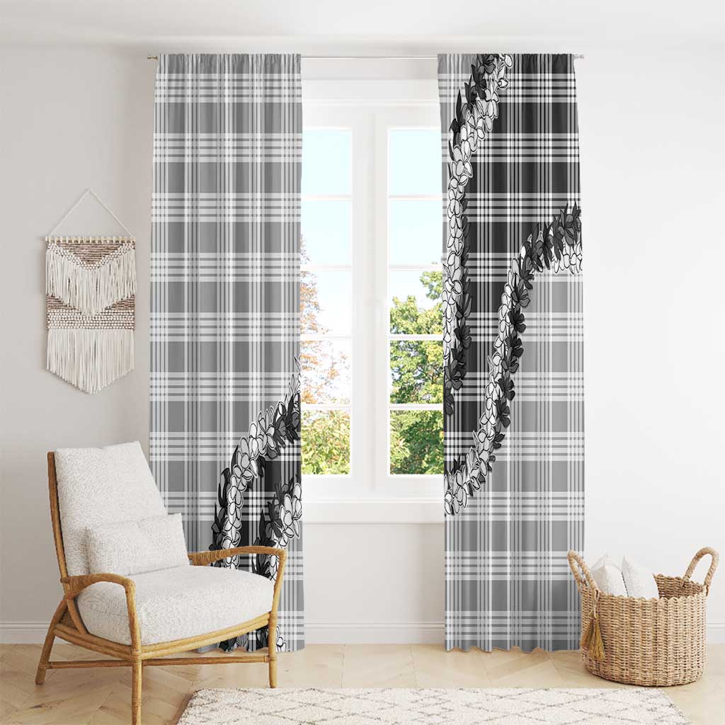 Gray Hawaii Palaka Window Curtain Hawaiian Honohono Lei LT05 - Polynesian Pride