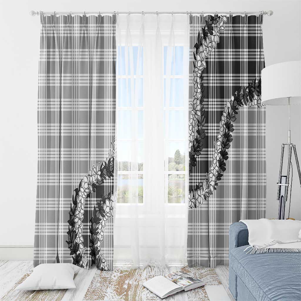 Gray Hawaii Palaka Window Curtain Hawaiian Honohono Lei LT05 - Polynesian Pride