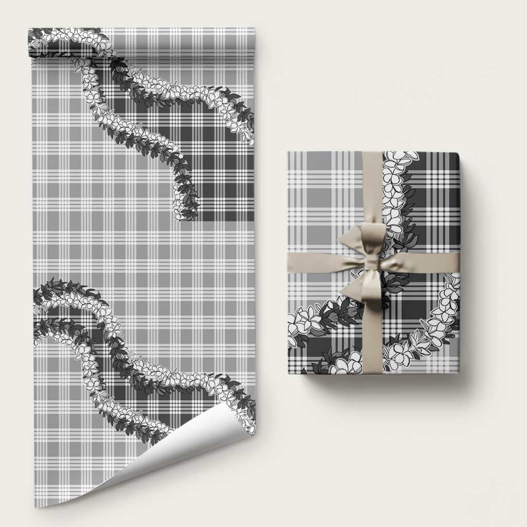 Gray Hawaii Palaka Wrapping Paper Hawaiian Honohono Lei LT05 58" × 23" Gray - Polynesian Pride