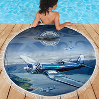 New Zealand Wanaka Air Show Beach Blanket With Maori Pattern LT05 - Polynesian Pride