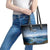 New Zealand Wanaka Air Show Leather Tote Bag With Maori Pattern