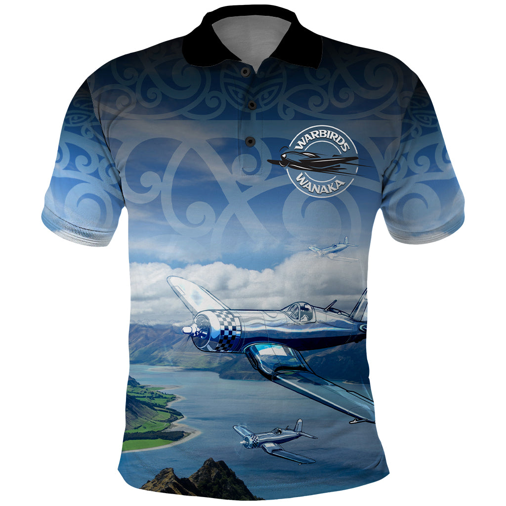 New Zealand Wanaka Air Show Polo Shirt With Maori Pattern